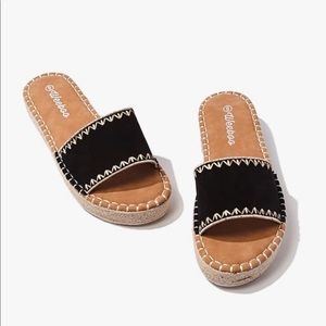 Stitched Espadrille Platform Sandals
